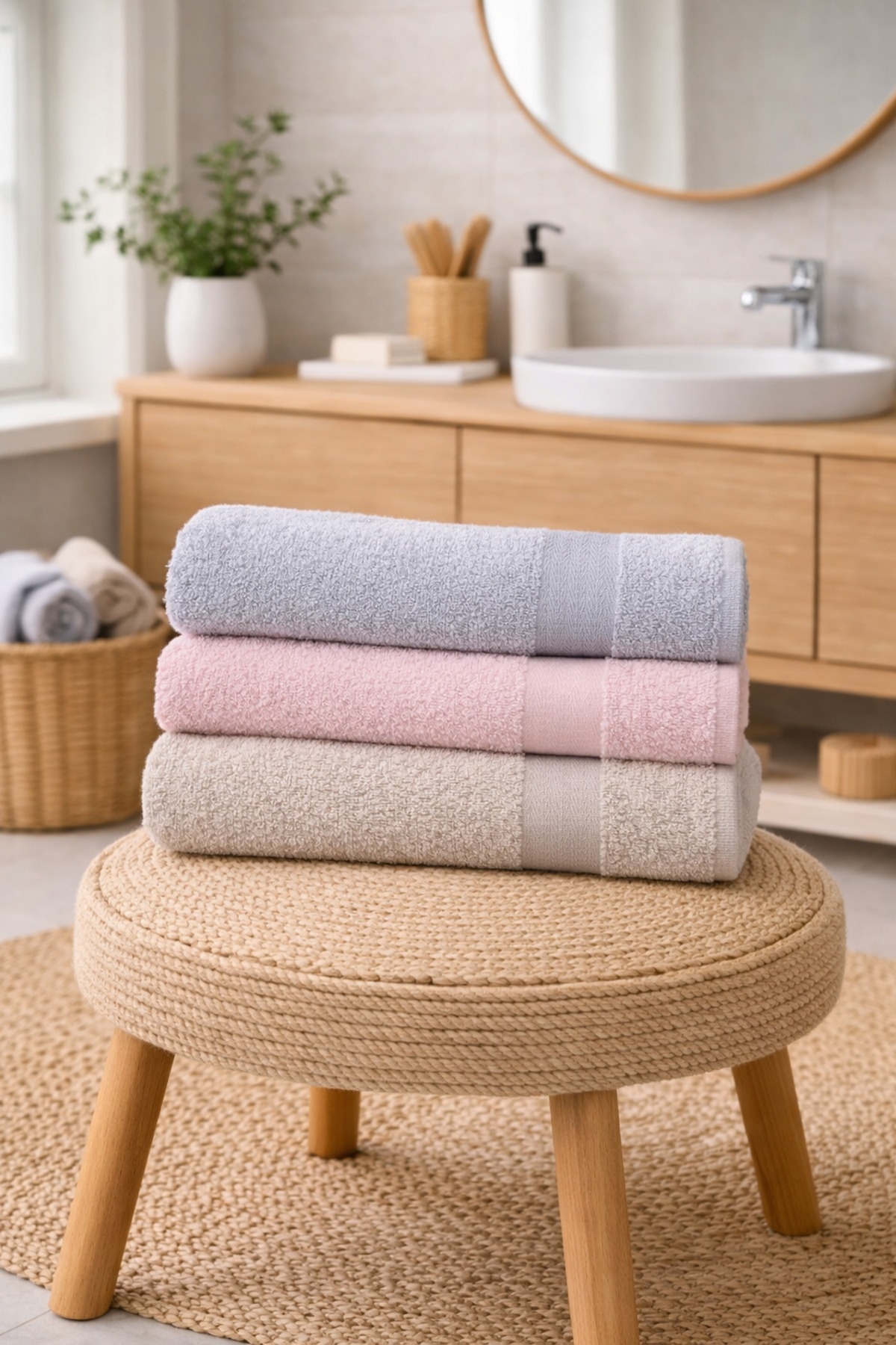 HOME MOD STORE 3 штуки 70x140 см Великий набір рушників для ванної кімнати 100% бавовна – м'які, поглинаючі, для готелів та спа-салонів