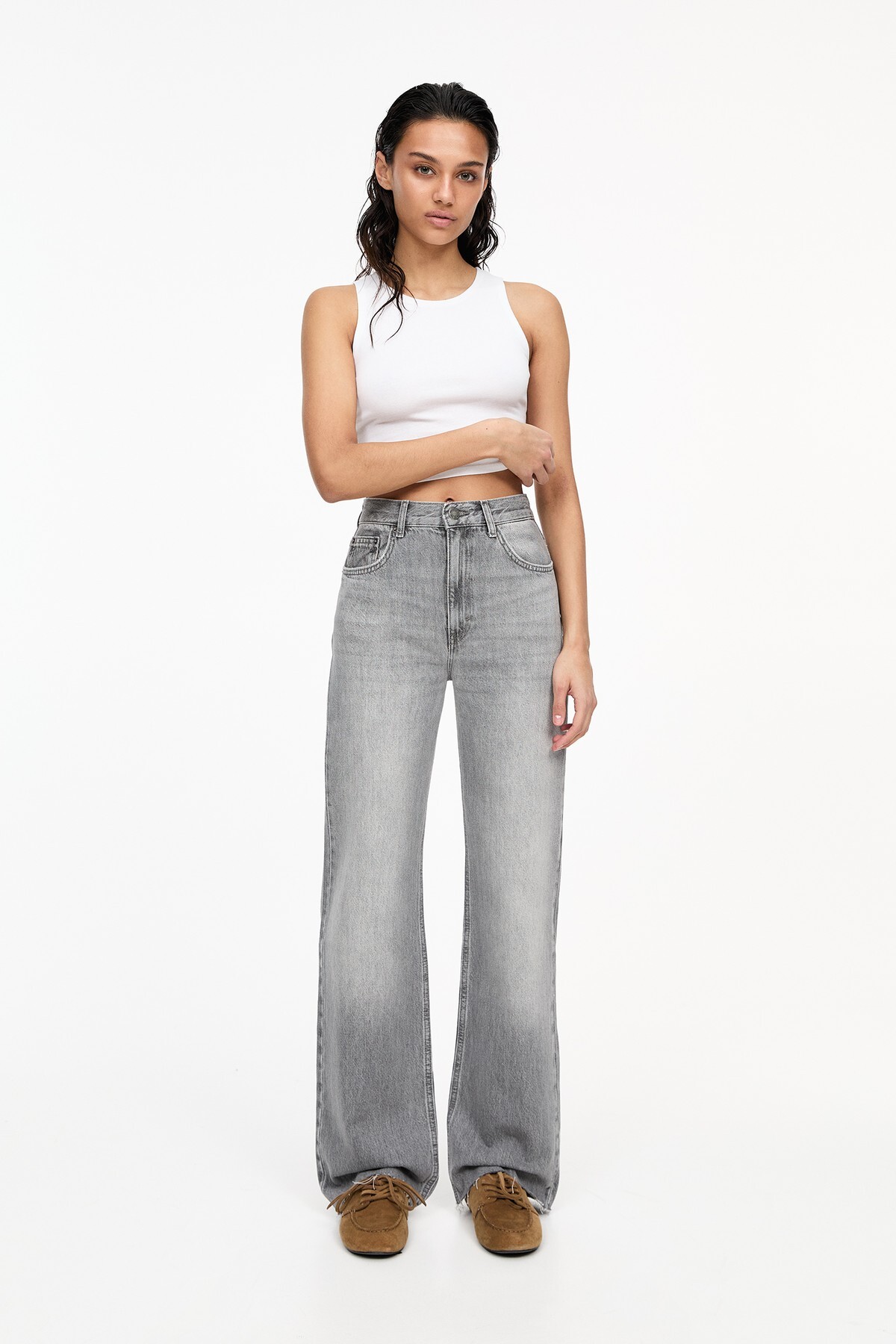 Pull & Bear Yüksek bel straight fit jean