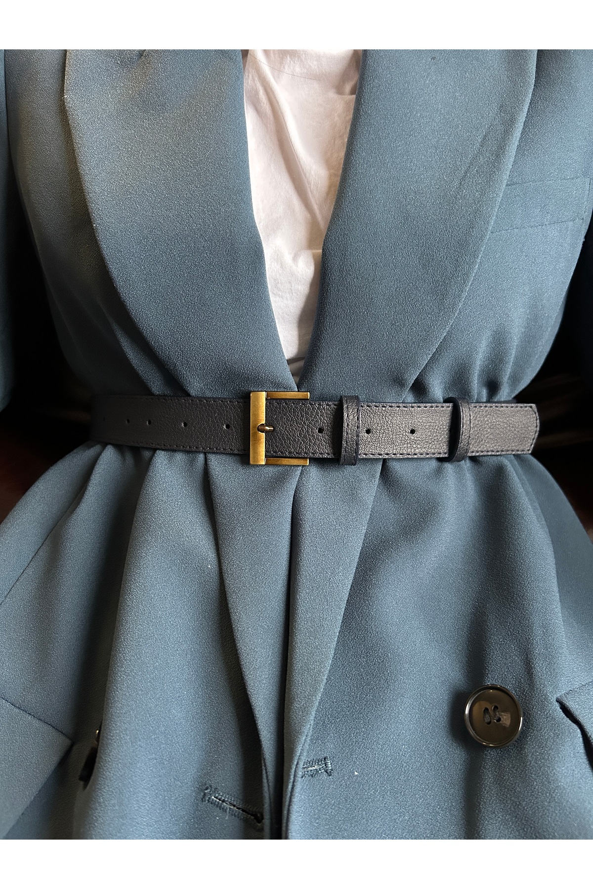 Lyric Square Patterned Women Antique Antique Buckle Belt Jacket Belt Dress Belt Pants Belt
