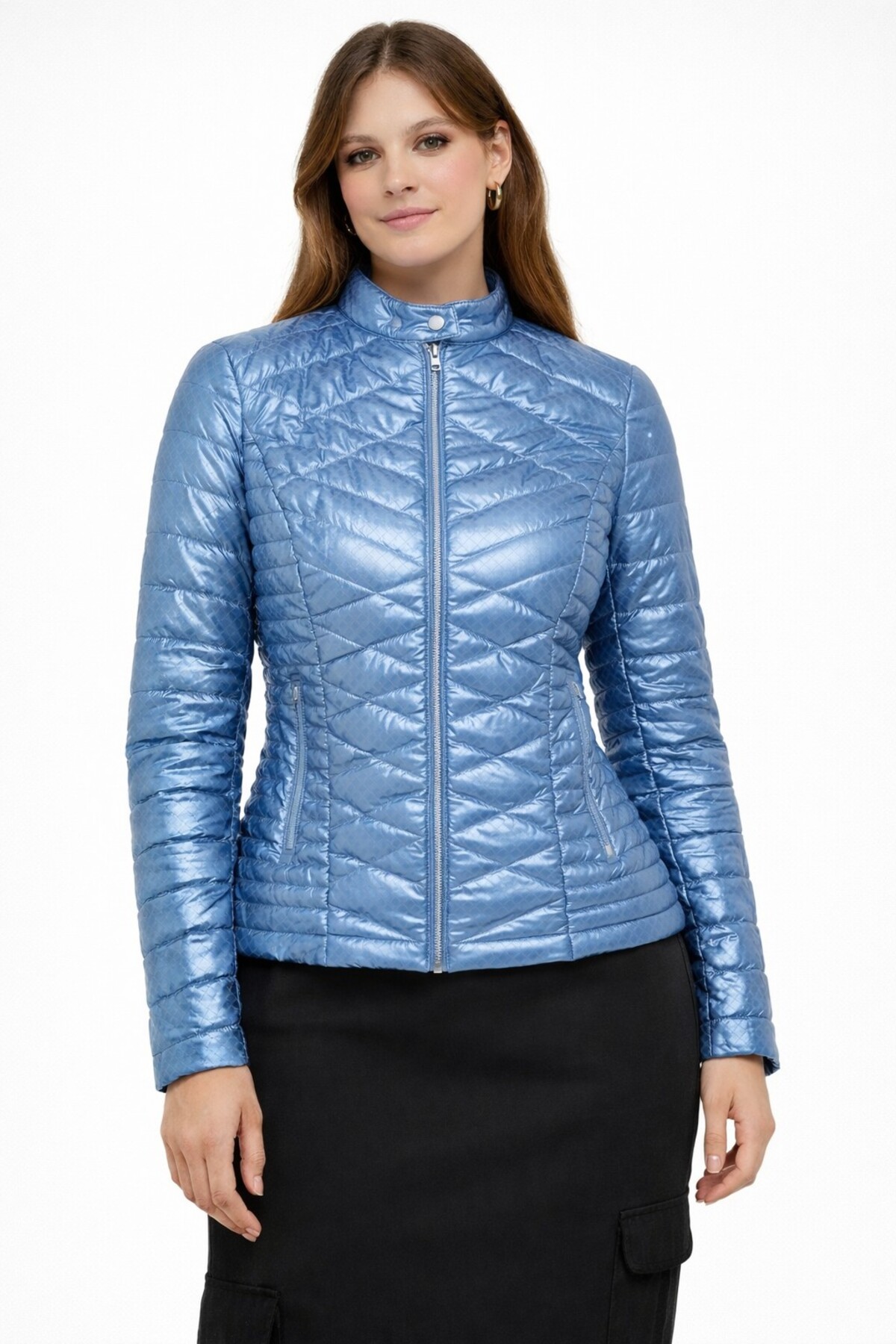 Guess  New Vona Slim Fit Dik Yaka Mont W4RL02WFWM0-24k - Görsel 3