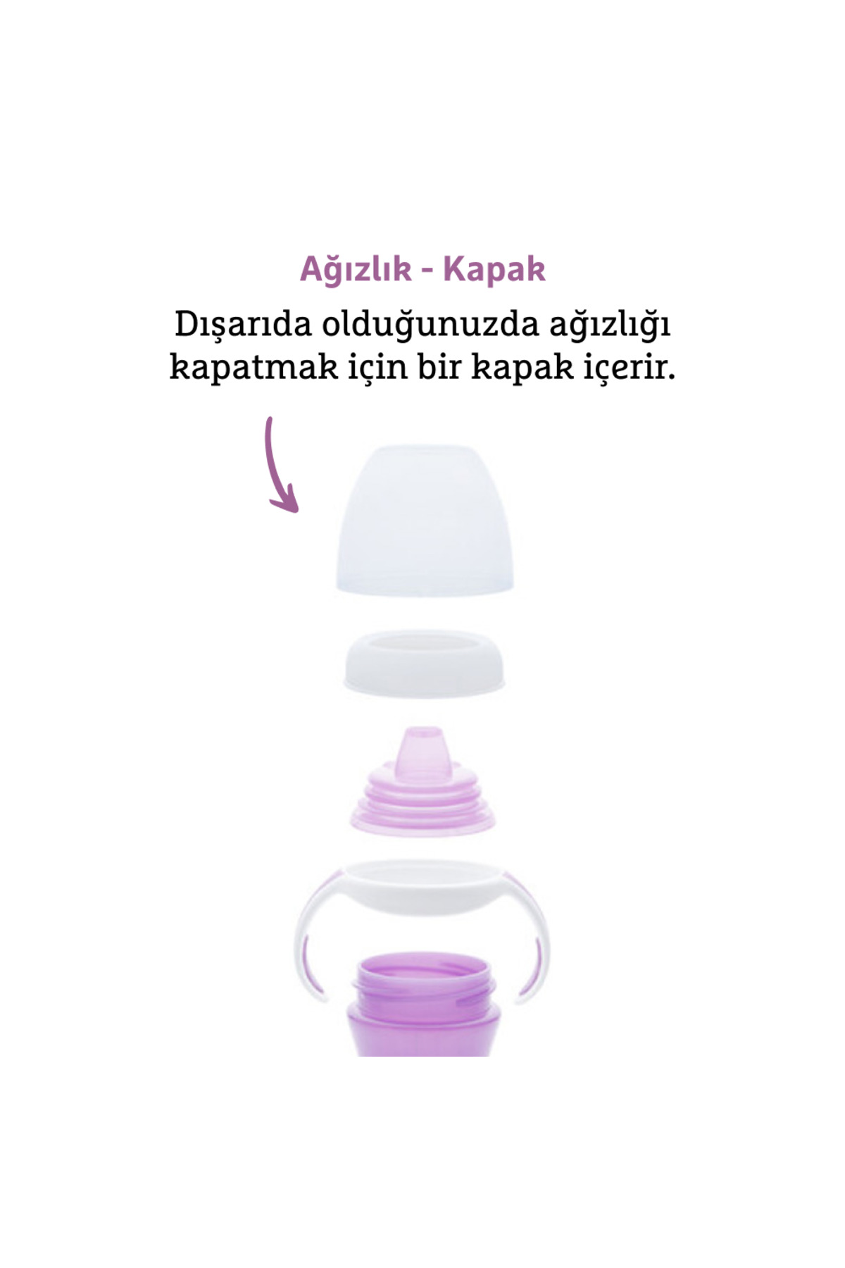 Munchkin Duyarlı Geçiş Bardağı | 9 Ay+ Bebekler İçin | 296 ml|Sızdırmaz & Kolay Tutulan Tasarım |Mor fotoğrafı 4 (önizleme)