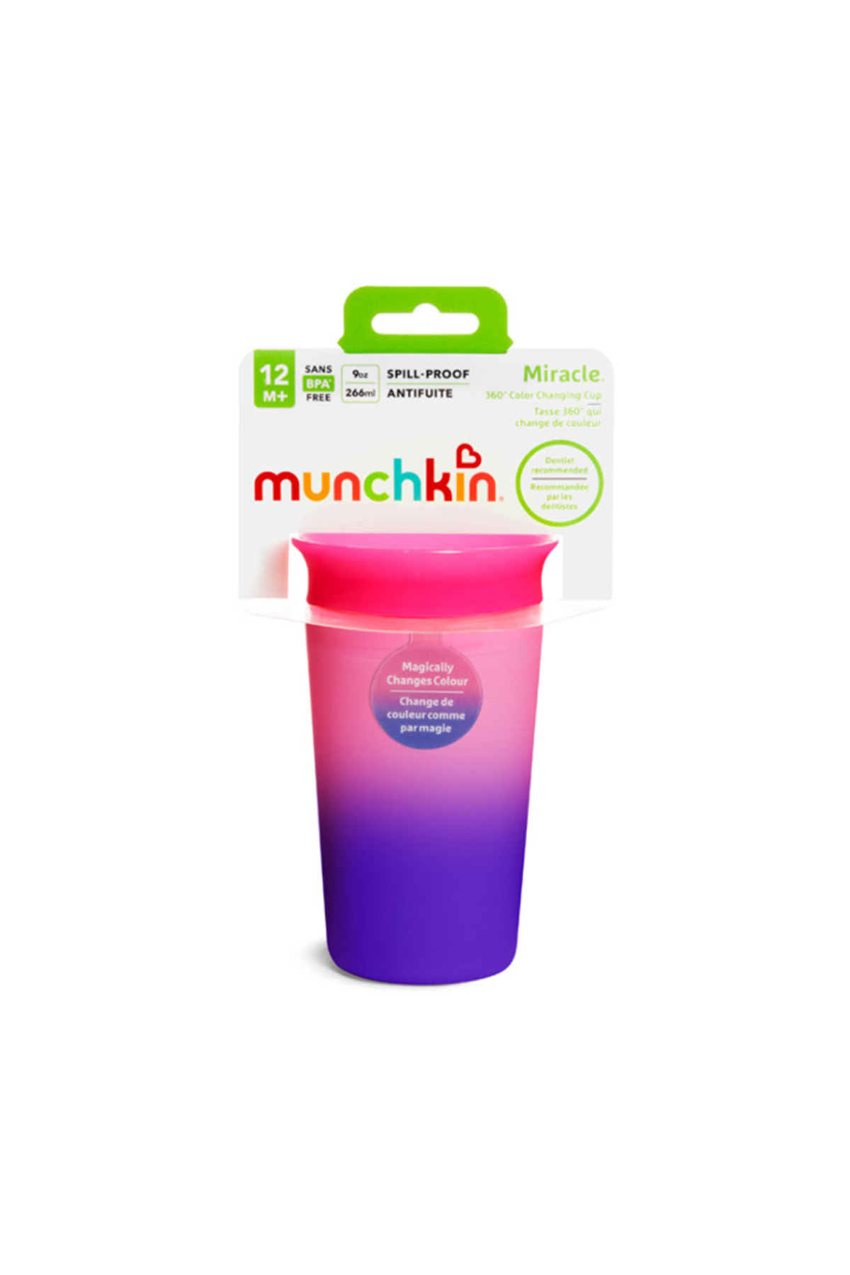 Munchkin Mucize 360° Renk Değiştiren Bardak – 266 ml, 12 Ay+, BPA İçermez, Pembe fotoğrafı 6 (önizleme)