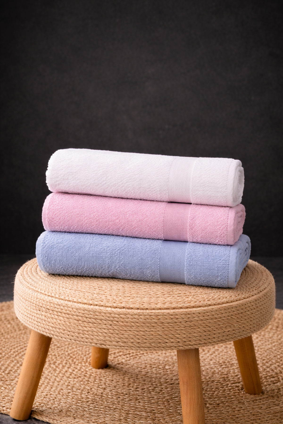 HOME MODE 3’lü Banyo Havlusu Seti 70×140 cm | Pamuklu, Yumuşak & Emici Renkli Havlu Seti