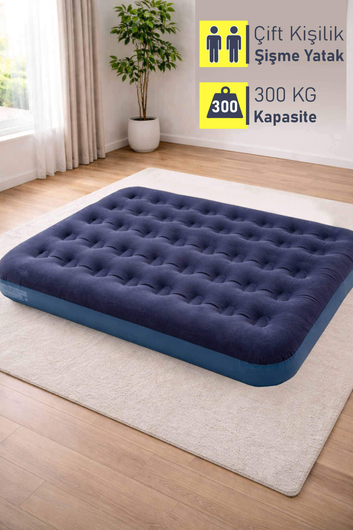 Trend Maison Çift Kişilik Şişme Yatak 191x137x22 Cm