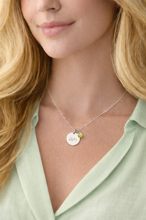 Soleildor 925 ayar Orijinal Gümüş Disk İsimli veya Harf Gümüş Kolye