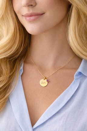 Soleildor 925 ayar Orijinal Gümüş Kişiye Özel Kişiye Özel Disk İsimli veya Ha...