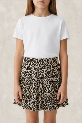 Kikka Leopar Fırfırlı Etek