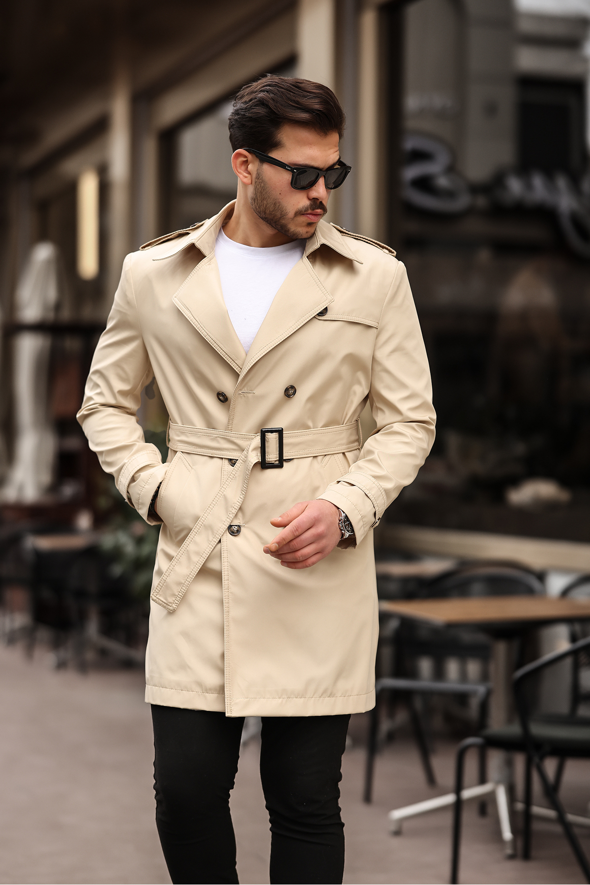 BASEL.CO  Apoletli Kemerli Trençkot