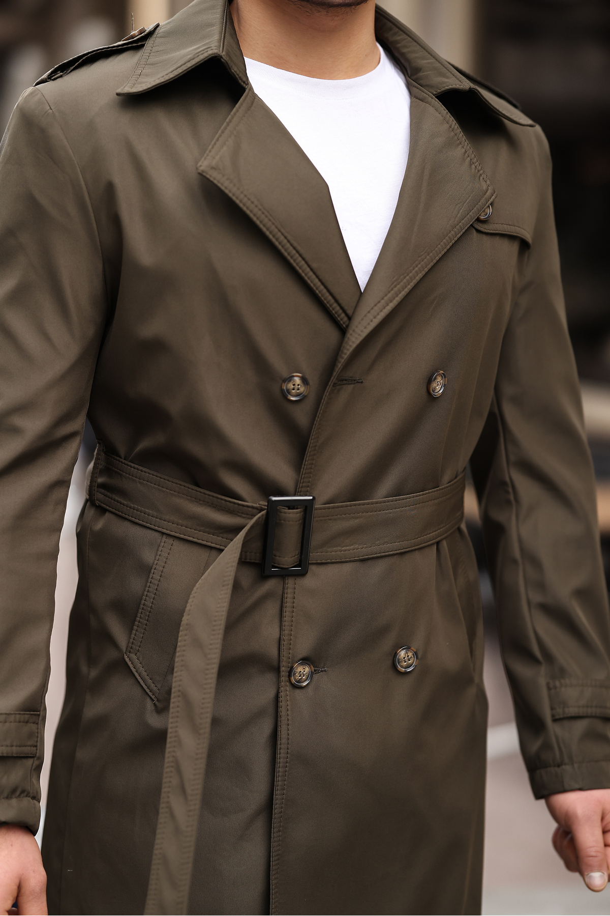 BASEL.CO  Apoletli Kemerli Trençkot - Görsel 5