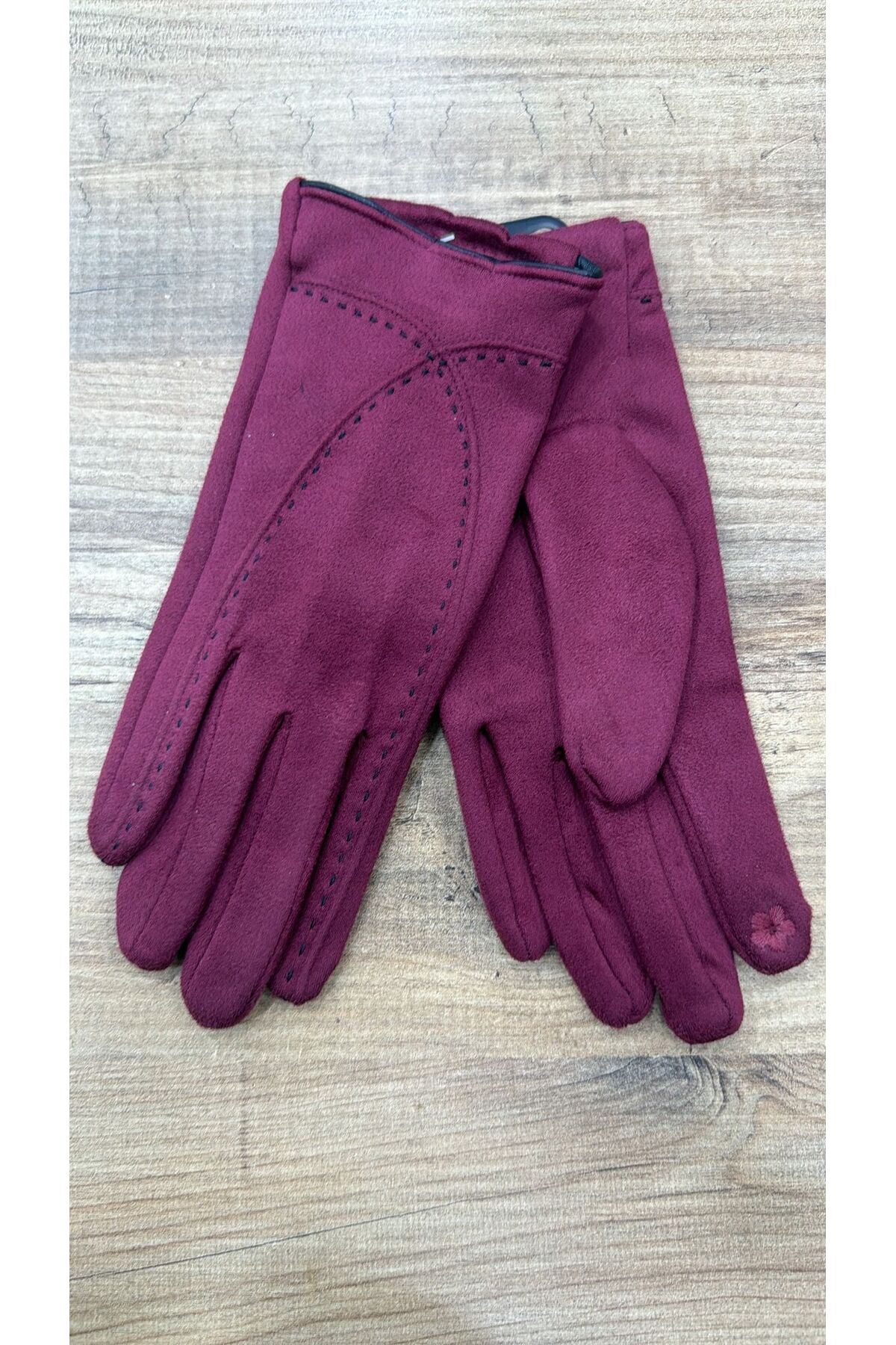 Axesoire 16048 Süet Bordo Eldiven görsel 4