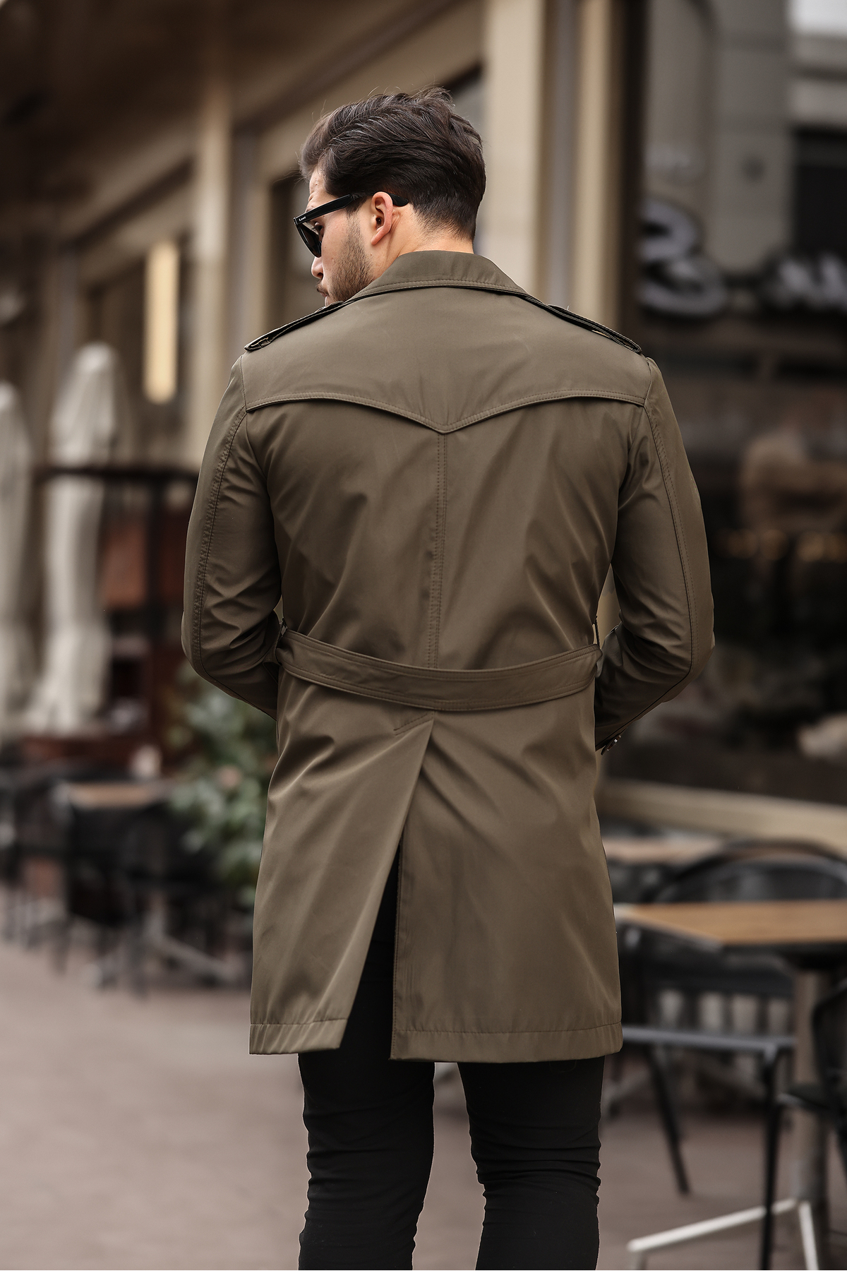 BASEL.CO  Apoletli Kemerli Trençkot - Görsel 4