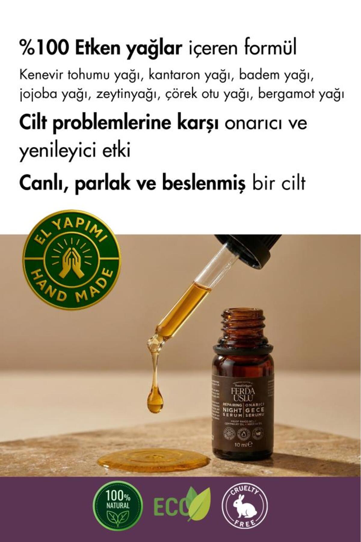 Yoğun Nemlendirici Onarıcı Gece Serumu - Kenevir Tohumu Yağı 6 Etkili Doğal Yağ 10 ml — 152.03.133 — تصویر 4 از 4