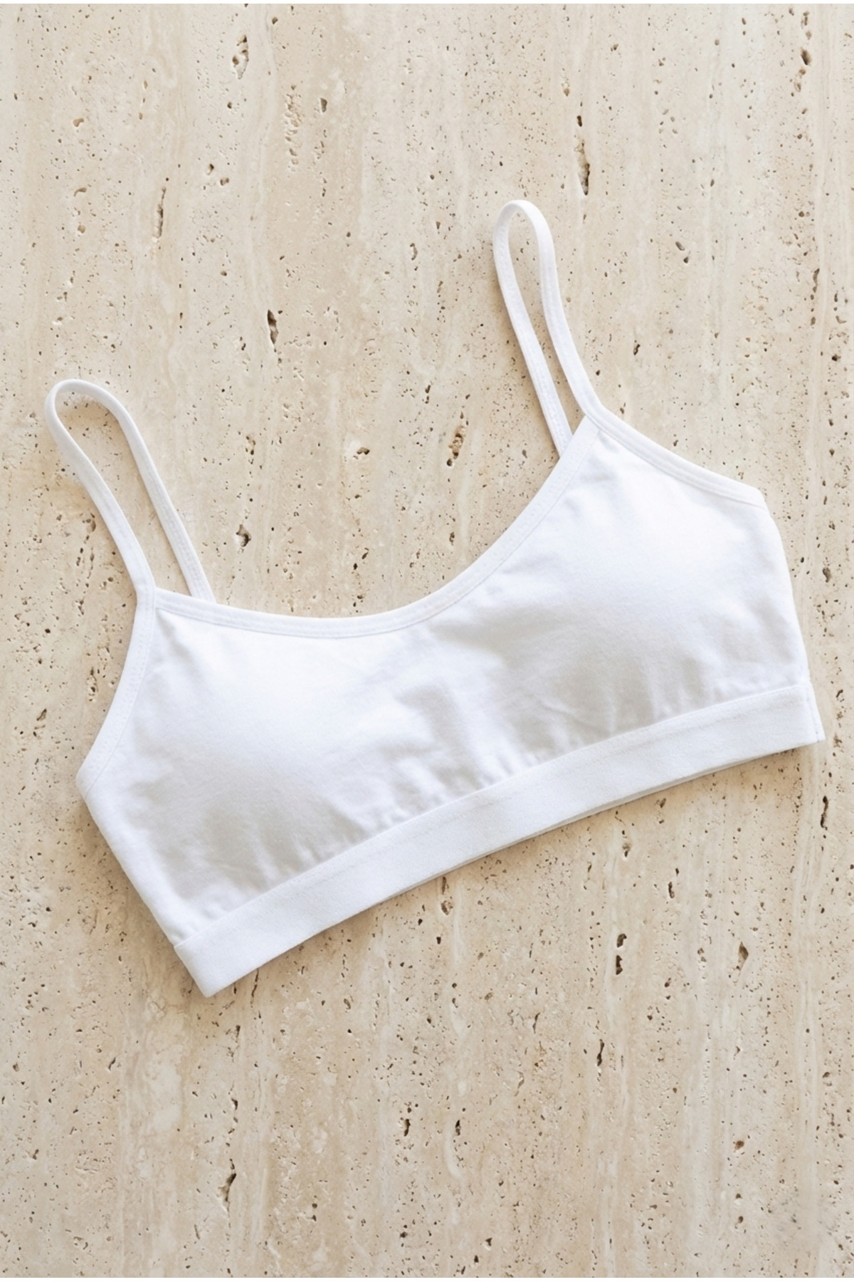 underwear bodyway Bralet 3’lü Set, İnce Askılı, Balensiz Pamuklu Büstiyer | Siyah + Beyaz + Gri Melanj görsel 8