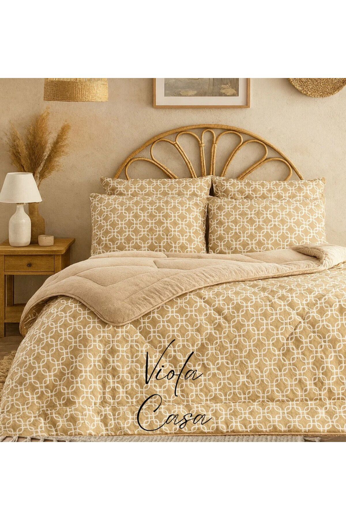 tekstildiyarı Çift Kişilik Welsoft Puffy Uyku Seti (LASTİKLİ