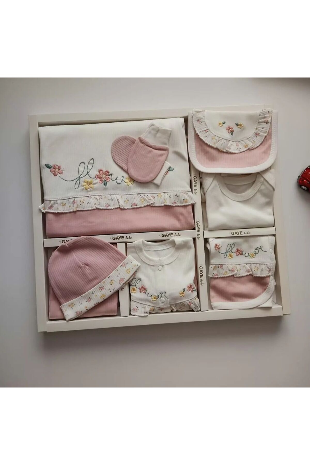 Flower Embroidered Baby Girl 10pcs Set