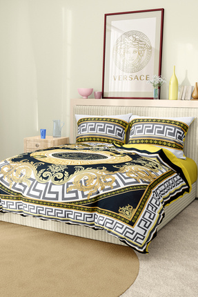 Marcalanya Nevresim Takımı Çift Kişilik Pamuklu Saten Kumaş 6 Parça 3d Digita...