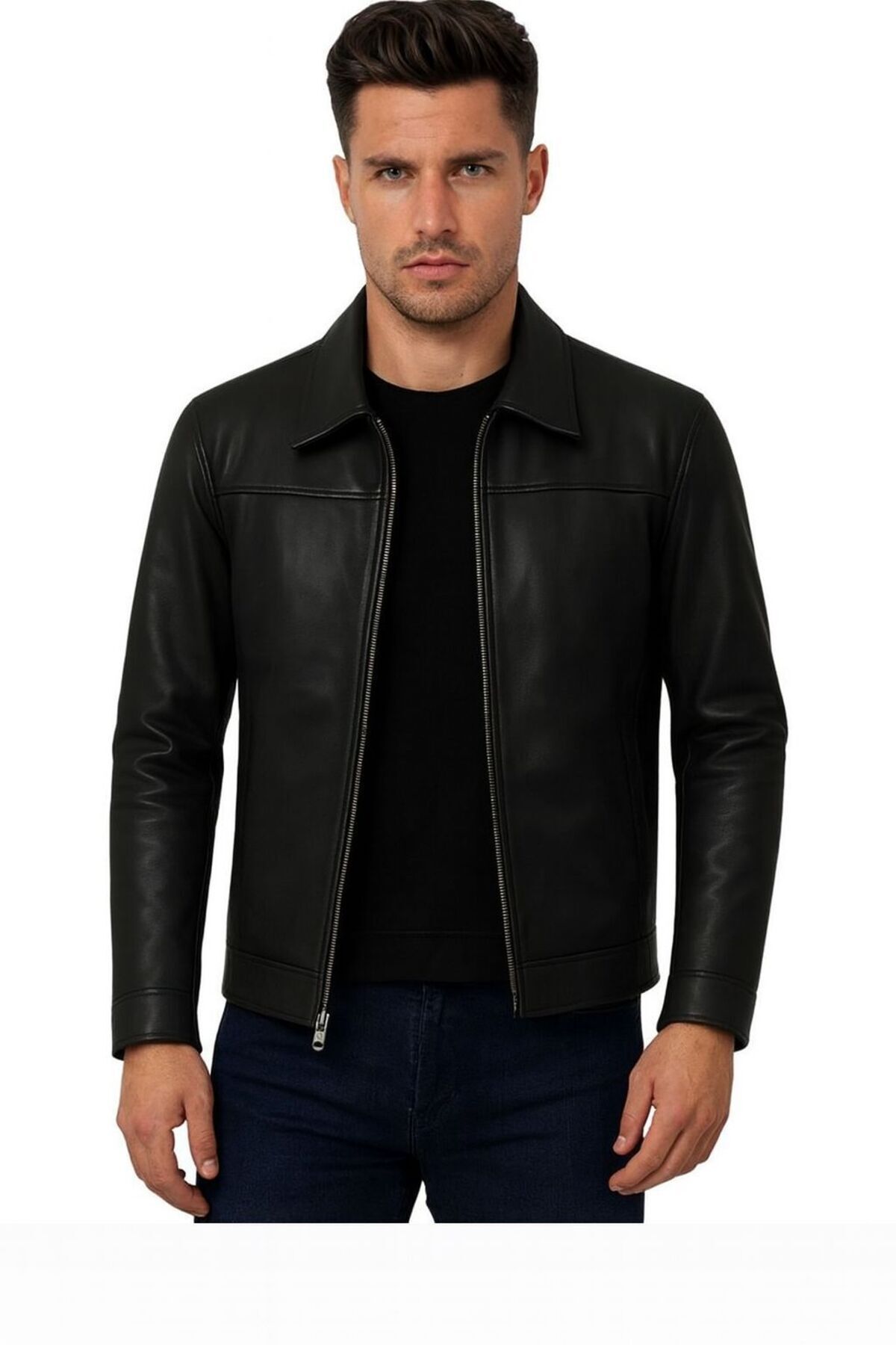 MALVİNEYU  %/100 kuzu derisi erkek deri mont