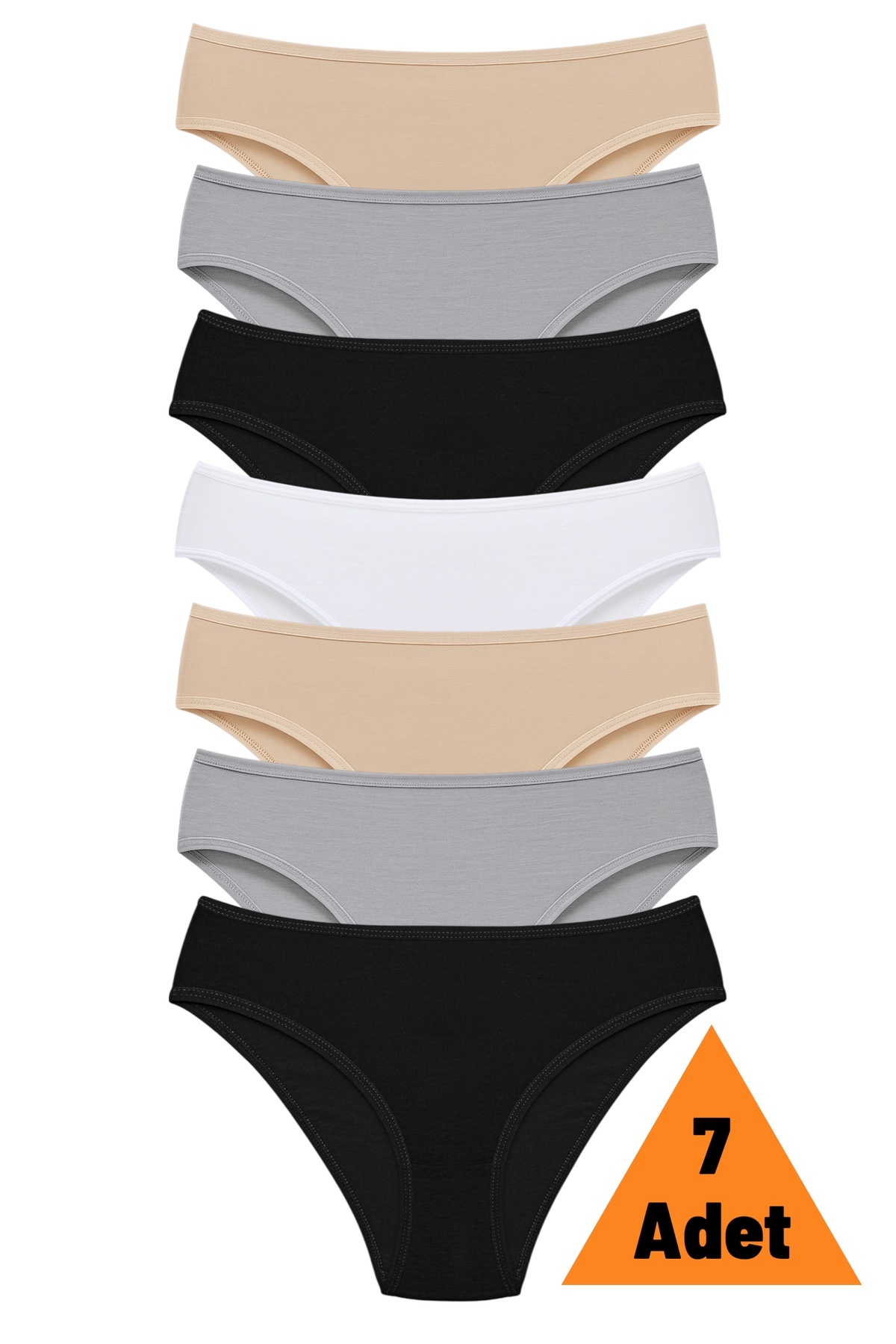 Aybome 7’li Pamuklu Slip Külot Likralı Esnek Yumuşak Ekonomik Set