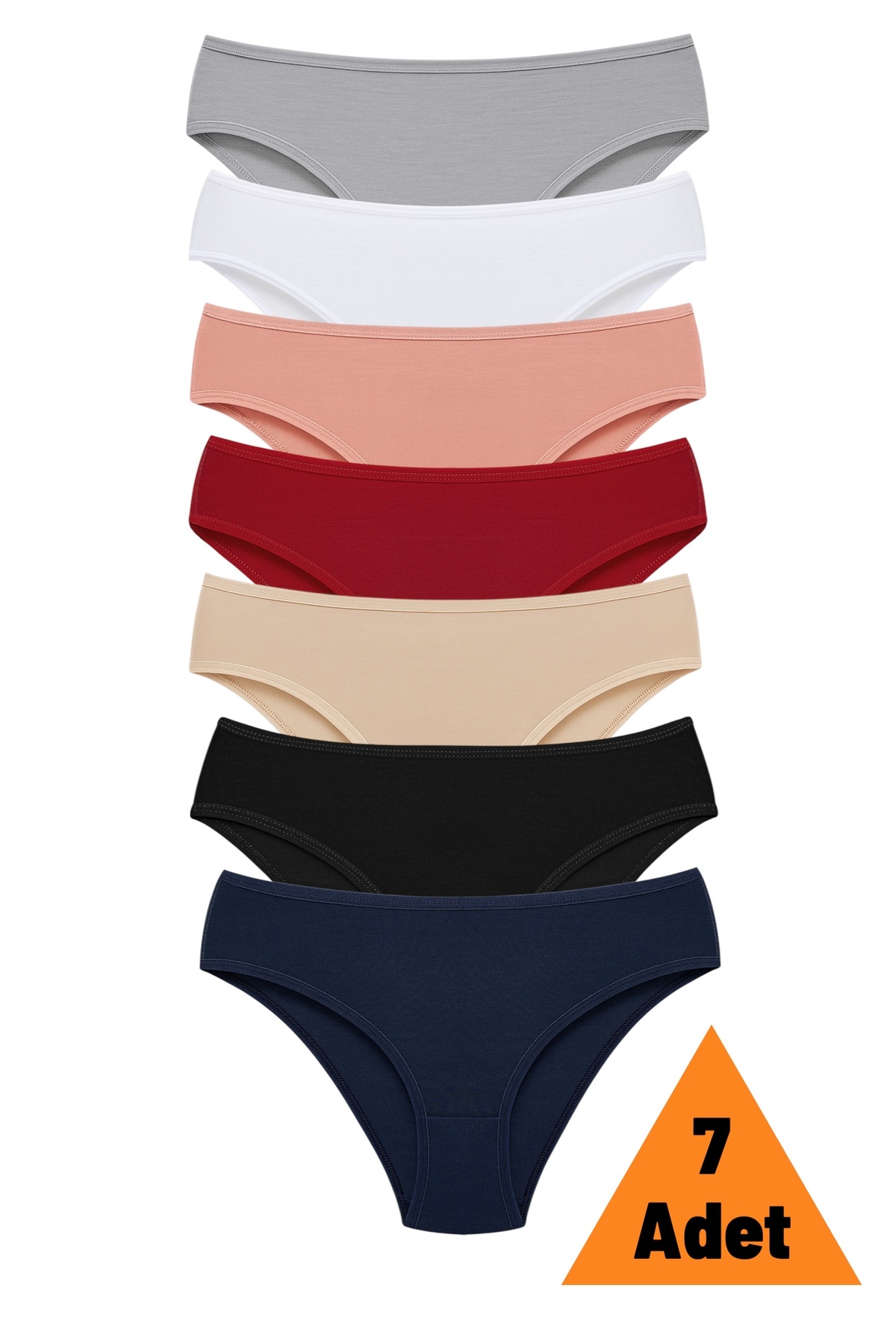 Aybome 7’li Pamuklu Slip Külot Likralı Esnek Yumuşak Ekonomik Set
