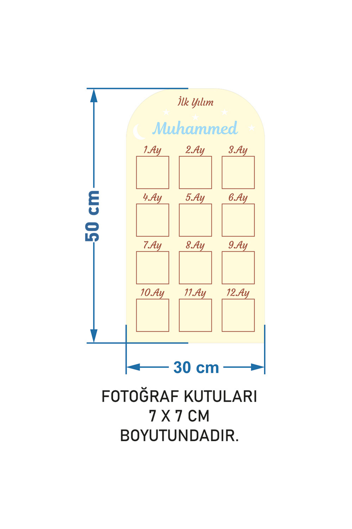 mars tasarım İlk Yılım Bebek Anı Fotoğraf Çerçevesi fotoğrafı 3 (önizleme)