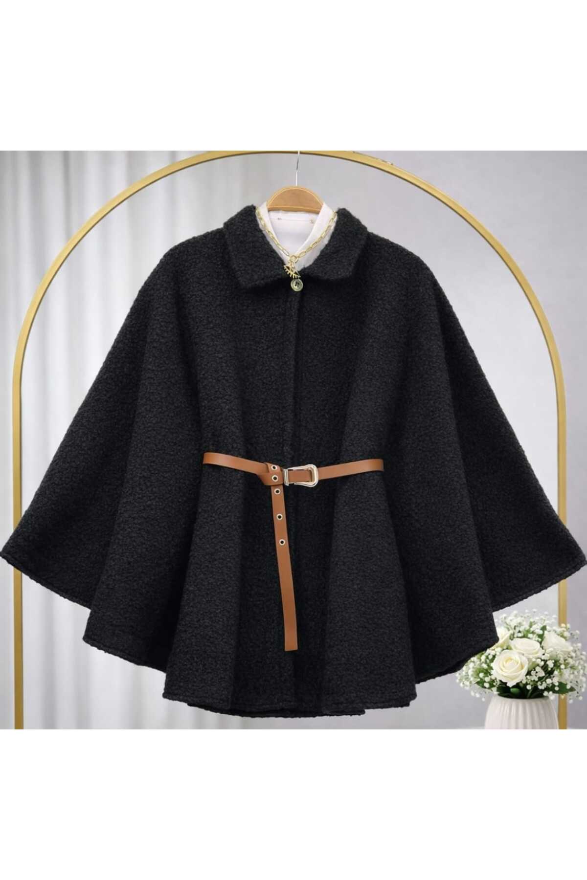 MODA VEDAT KADIN KEMERLİ BUKLET PANÇO