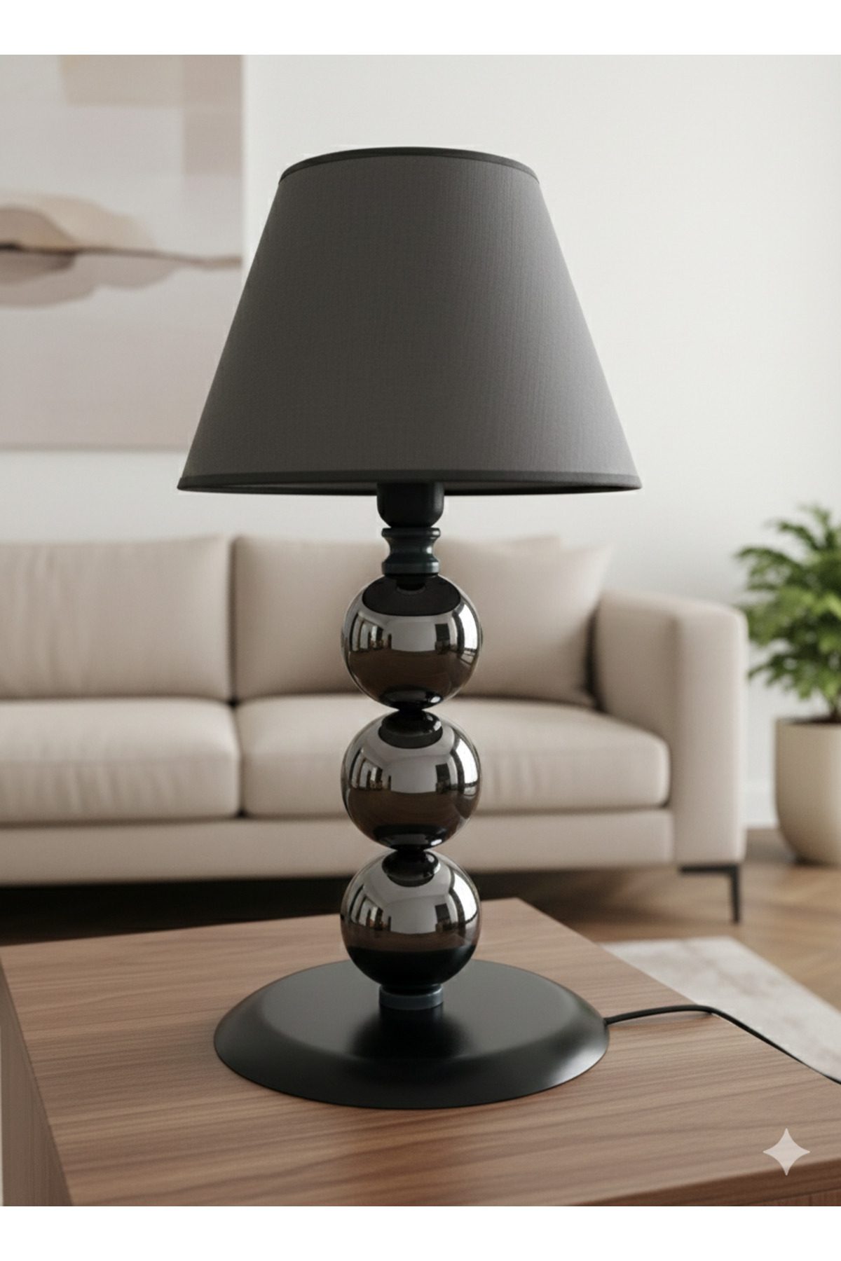 Munis Series 3-Piece Exclusive Smoked Coating Lampshade Lampshade Table Lamp, Decoration , Fabric Head
