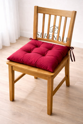 Genel Markalar Pofidik Bordo Silikon Elyaflı Sandalye Minderi Özel Dikişli Ba...