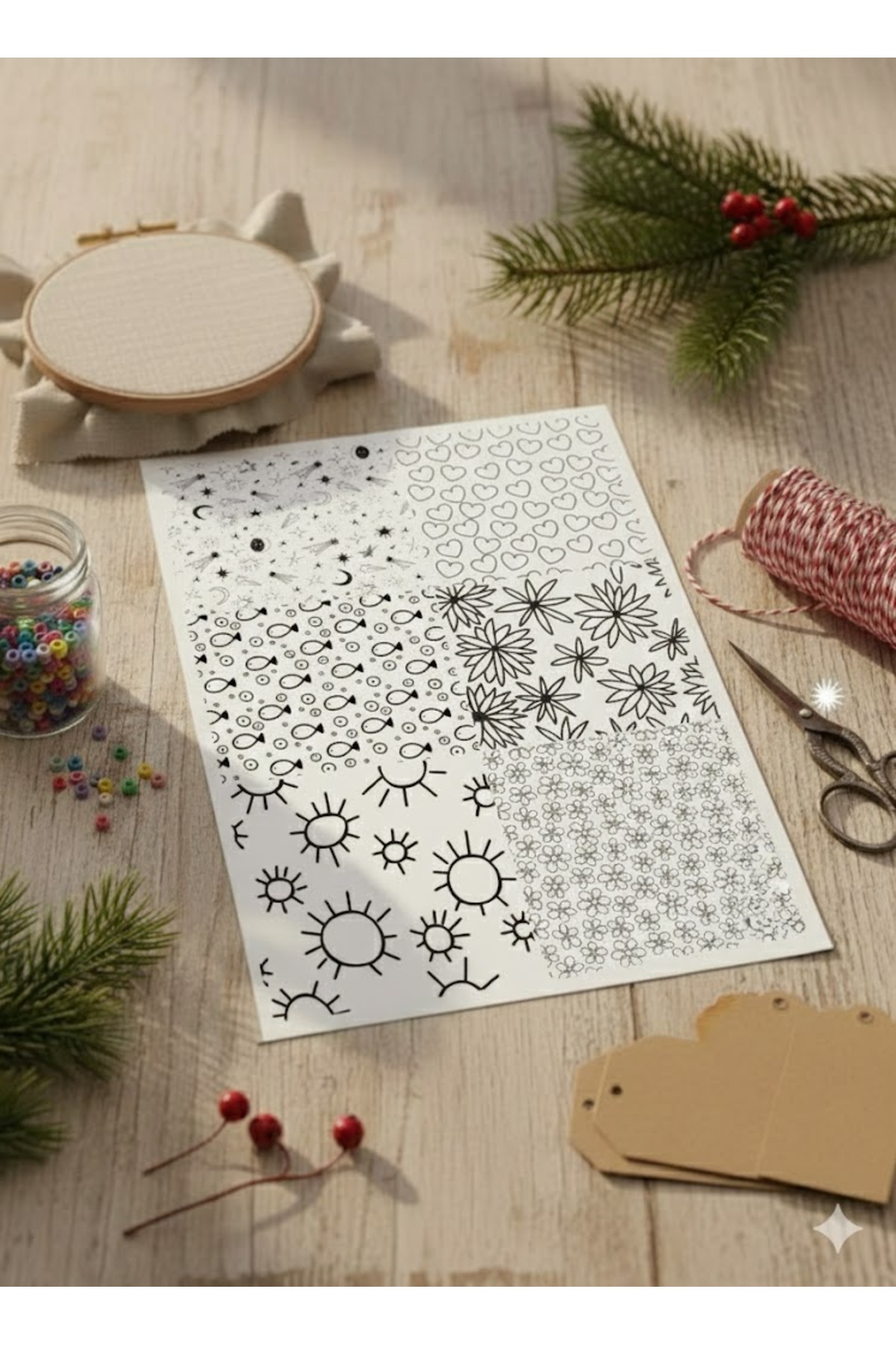 CA _hand_embroidery Desenler Serisi Suda Eriyen Tela Nakış Telası Sanatsal Transfer Kağıdı A4 Yazıcı Baskılı