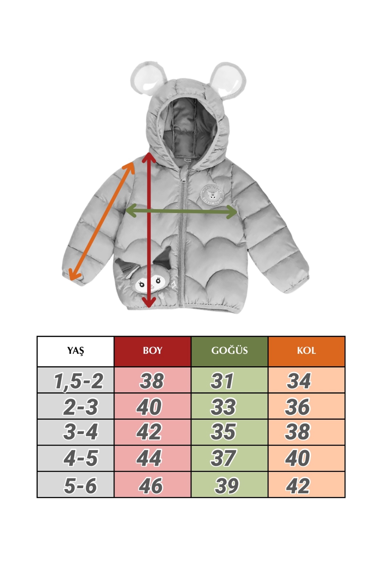 melisam.msg Kız Çocuk Kış Sonbahar Kuromi Işıklı Şişme Mont fotoğrafı 7 (önizleme)