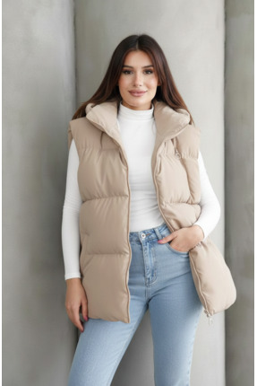 MontClup Kadın Şişme Yelek Rahat Oversiz Kalıp