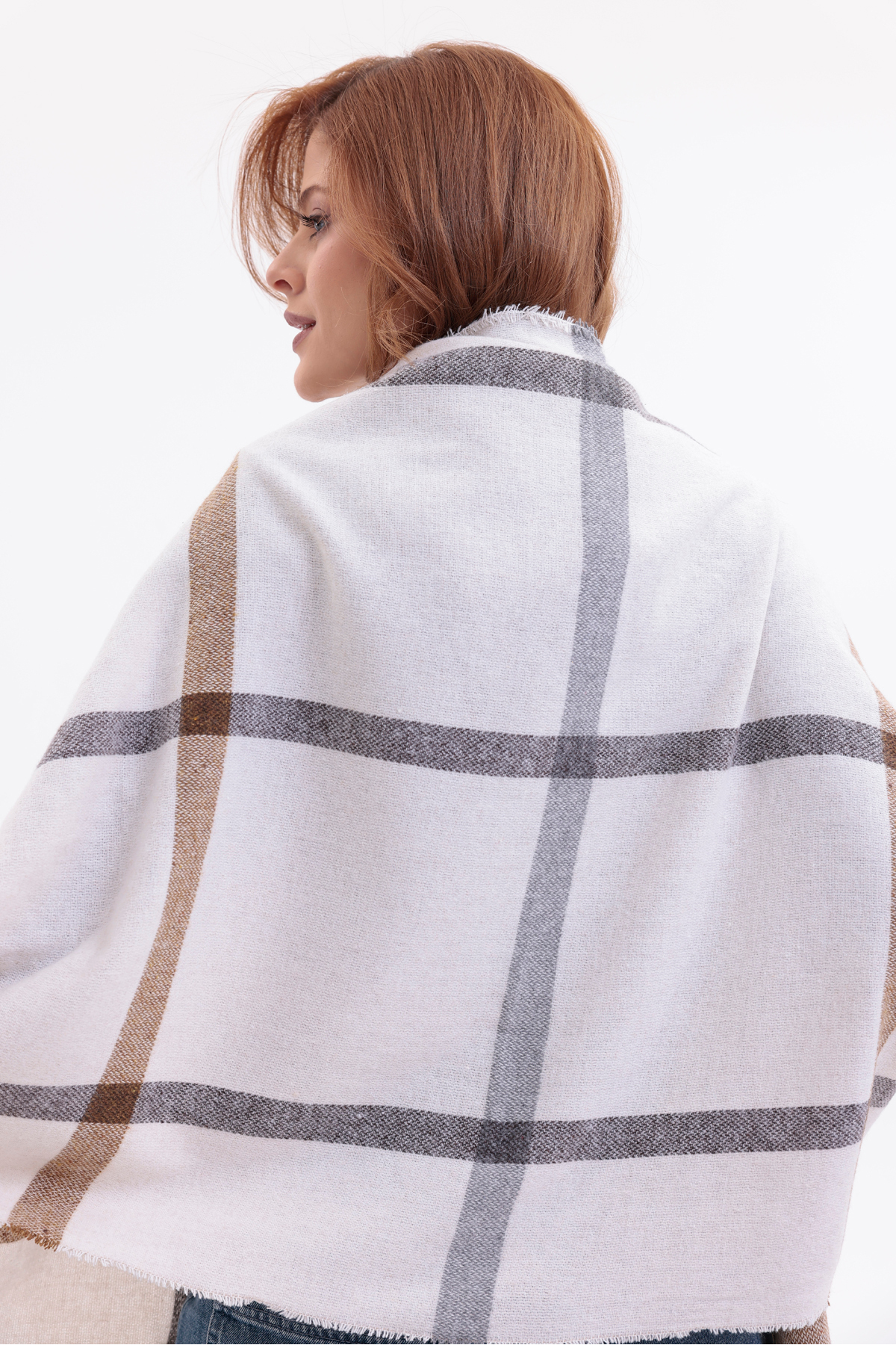 MODAM HİFA Kışlık Yumuşak Dokulu Omuz şalı Atkı Ekose Atkı şal Kışlık Şal