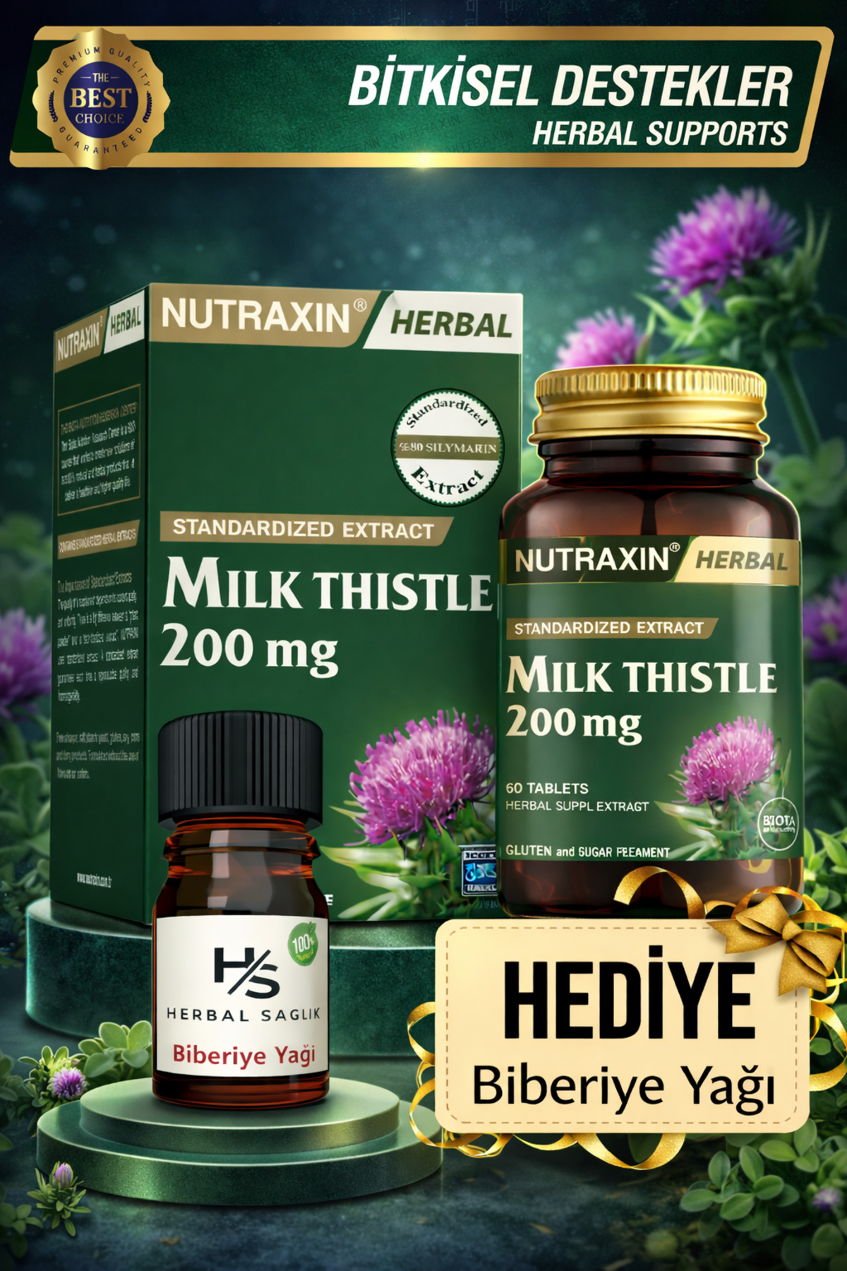 Nutraxin Milk Thistle (DEVE DİKENİ) 200mg Ekstresi Içeren 60 Adet