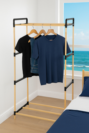 Nwood NATUREHOME NE01 AHŞAP GARDROP ELBİSE ASKISI MASİF ÇAM AHŞAP