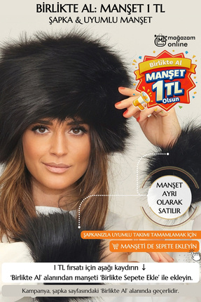 Mağazam Online Rus Tarzı Uzun Tüylü Trend Kalpak Şapka Kışlık Peluş Vegan Sun...