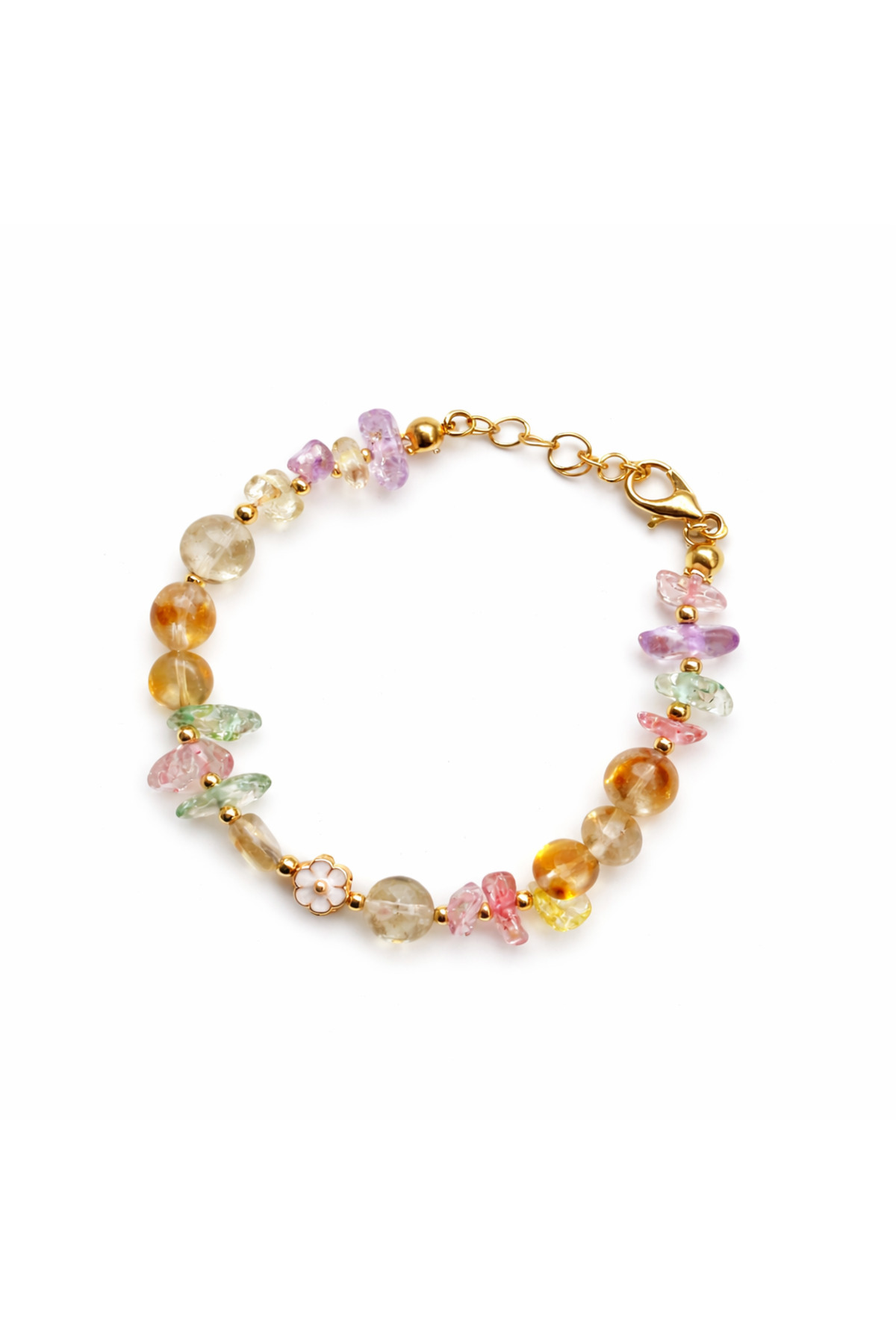 Daisy Natural Stone Design Bracelet ( Abundance Abundance-peace) (WITH STEEL APPARATUS)