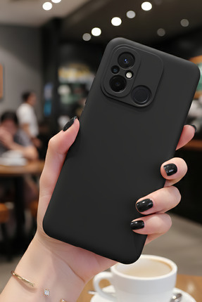 Hatreds Xiaomi Redmi 12C İçin Uyumlu İçi Kadife Sıvı Silikon Kılıf