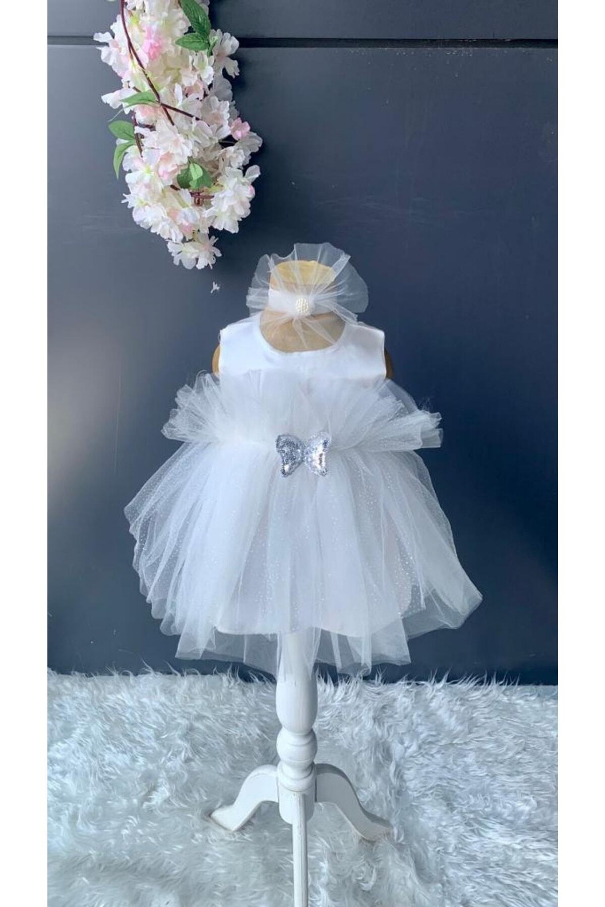 Petite Ponpon Baby Kız Bebek Yenidoğan Mevlüt Elbisesi Bebek Hediyelik Mevlütlük Elbise fotoğrafı 3 (önizleme)