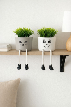 Lineva Linaline Dekoratif 2'li Sallanan Ayaklı Yapay Çiçek - Masa / Ev / Ofis...