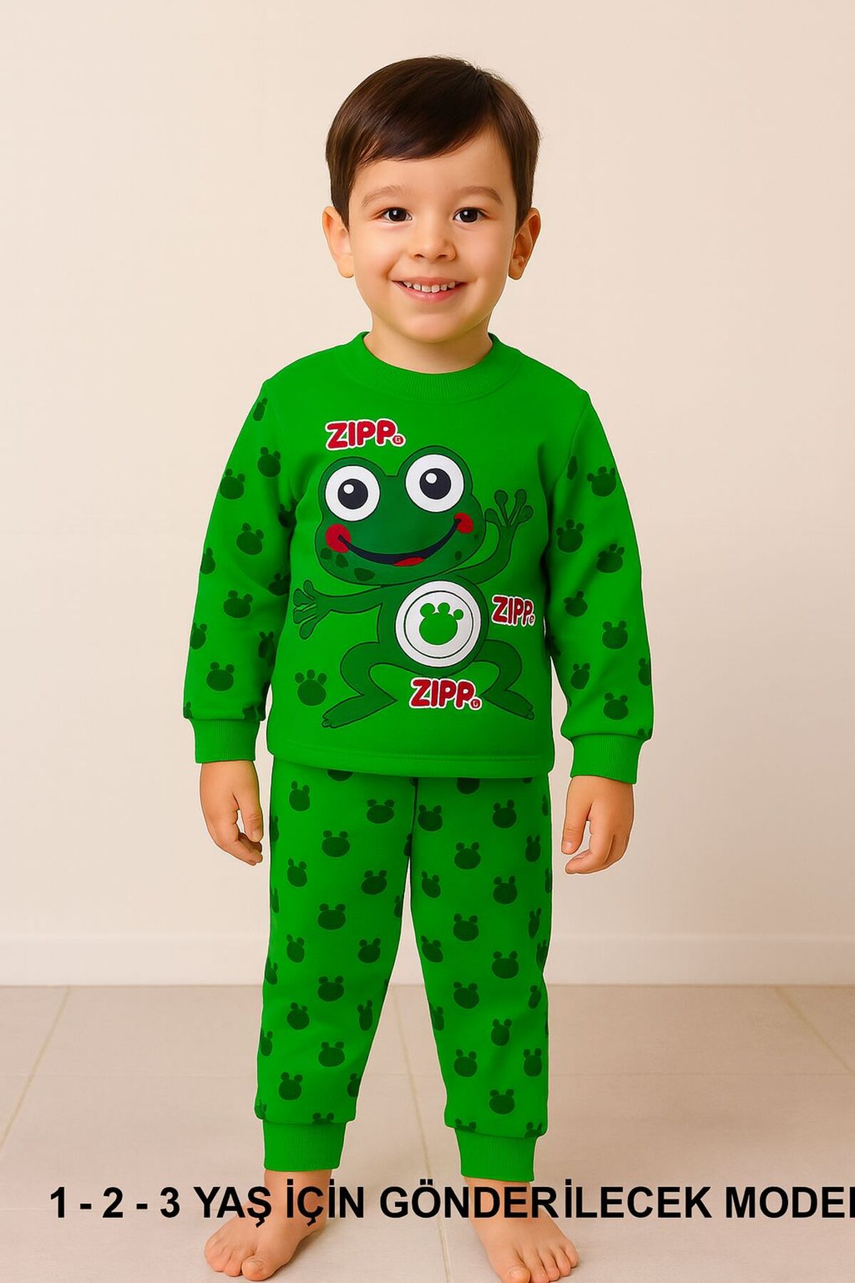 Bilge Trend Süper Mini Kurbağa Desenli Pijama Takımı fotoğrafı 3 (önizleme)