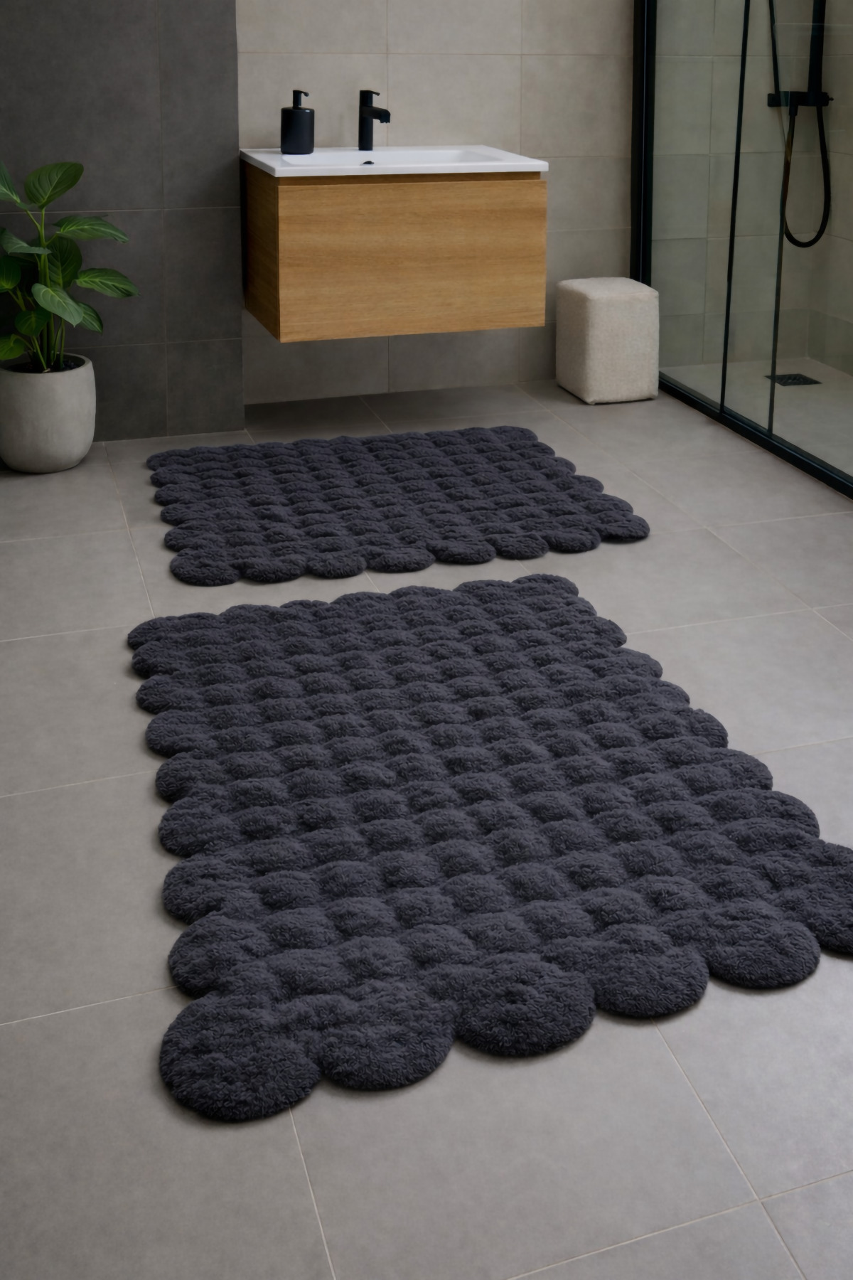 Buble modern decorative non-slip base Daisy shaped decorative bathroom toilet set80x120-60x80 cm