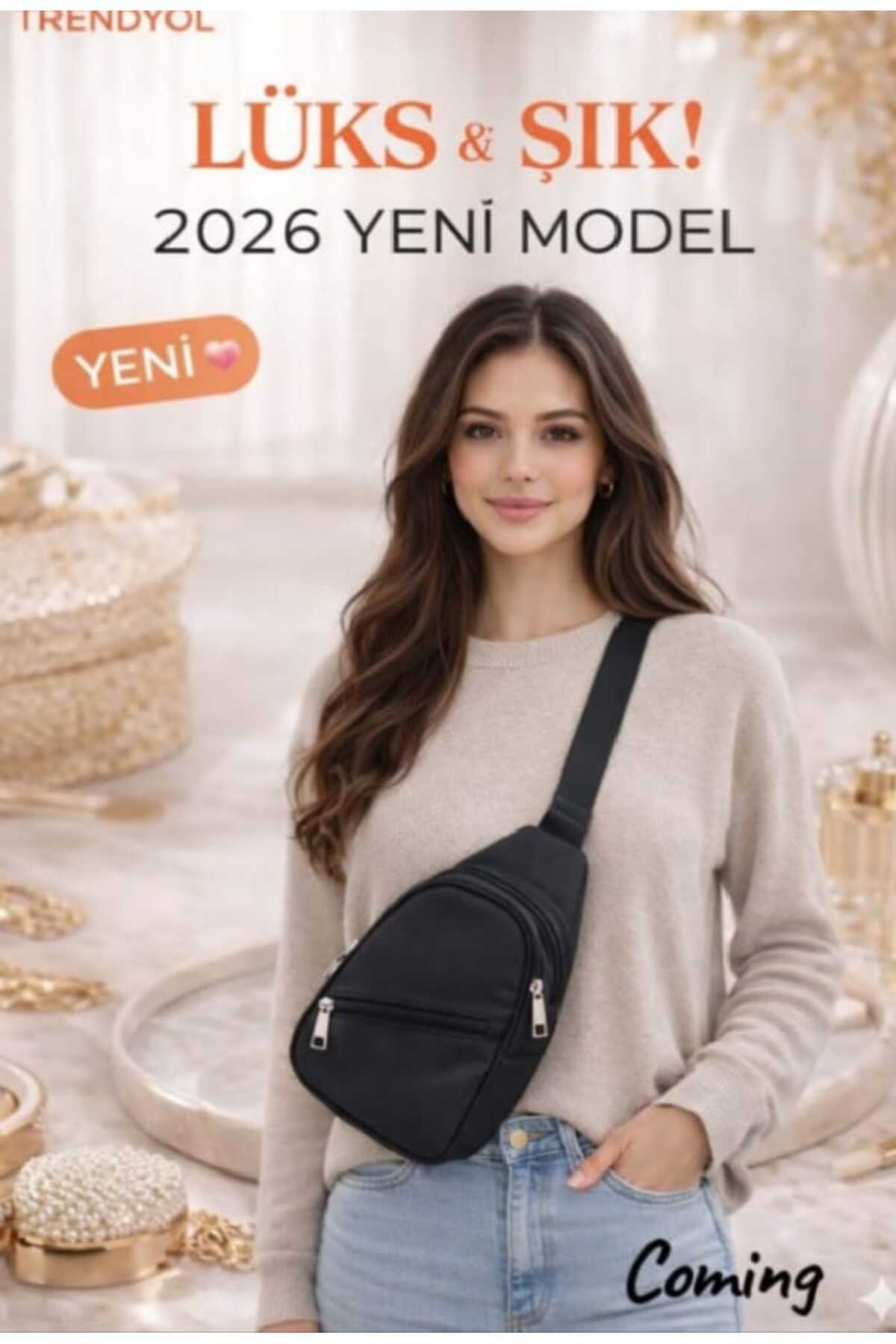 Sofia  Siyah 3 Fermuarli Kadın Erkek Göğüs Ve Bel Yandan Çapraz - Görsel 3