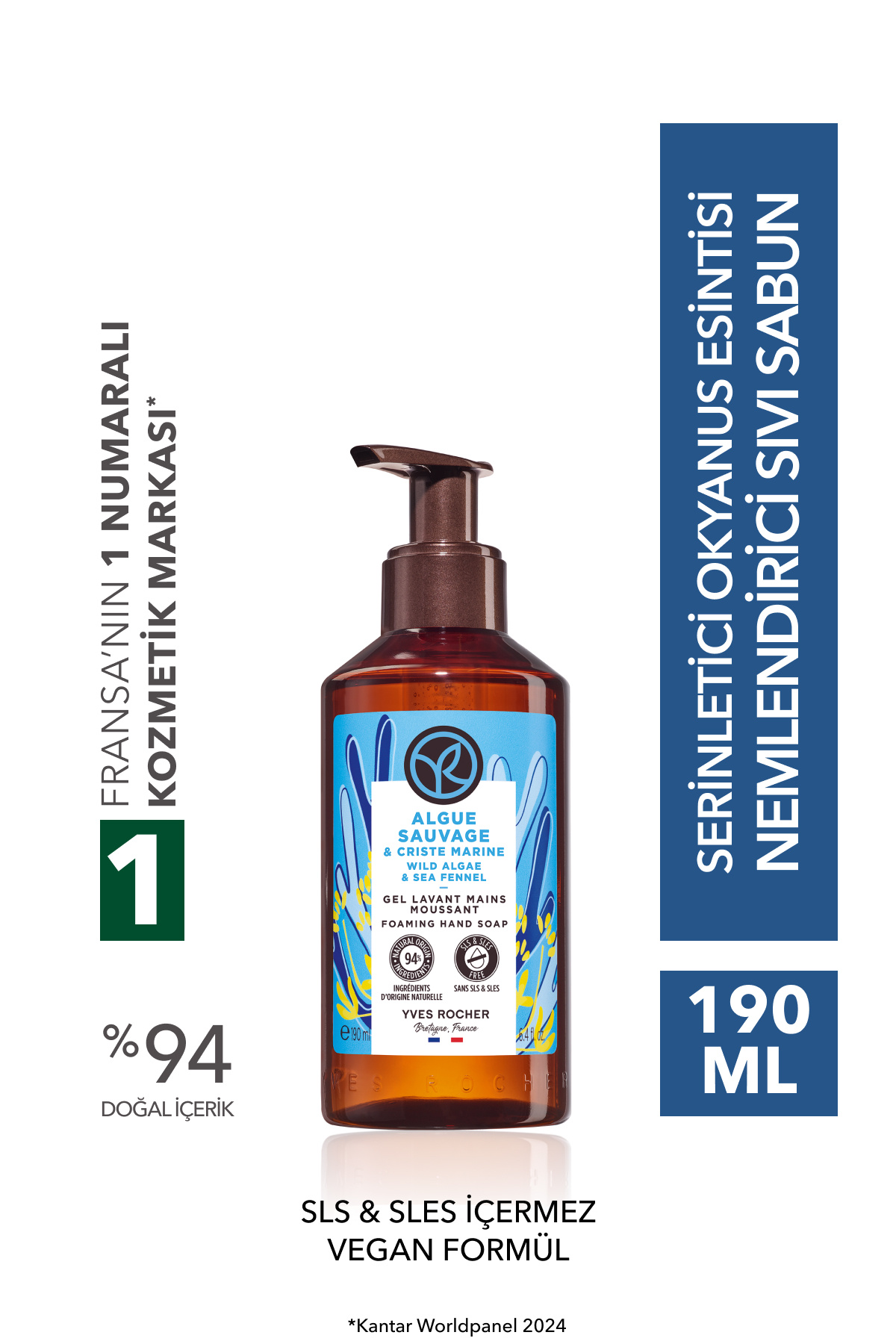 Yves Rocher Sıvı Sabun- Serinletici Okyanus Esintisi- SLS,SLES İçermez,Vegan-190ml - Fiyatı, Yorumları