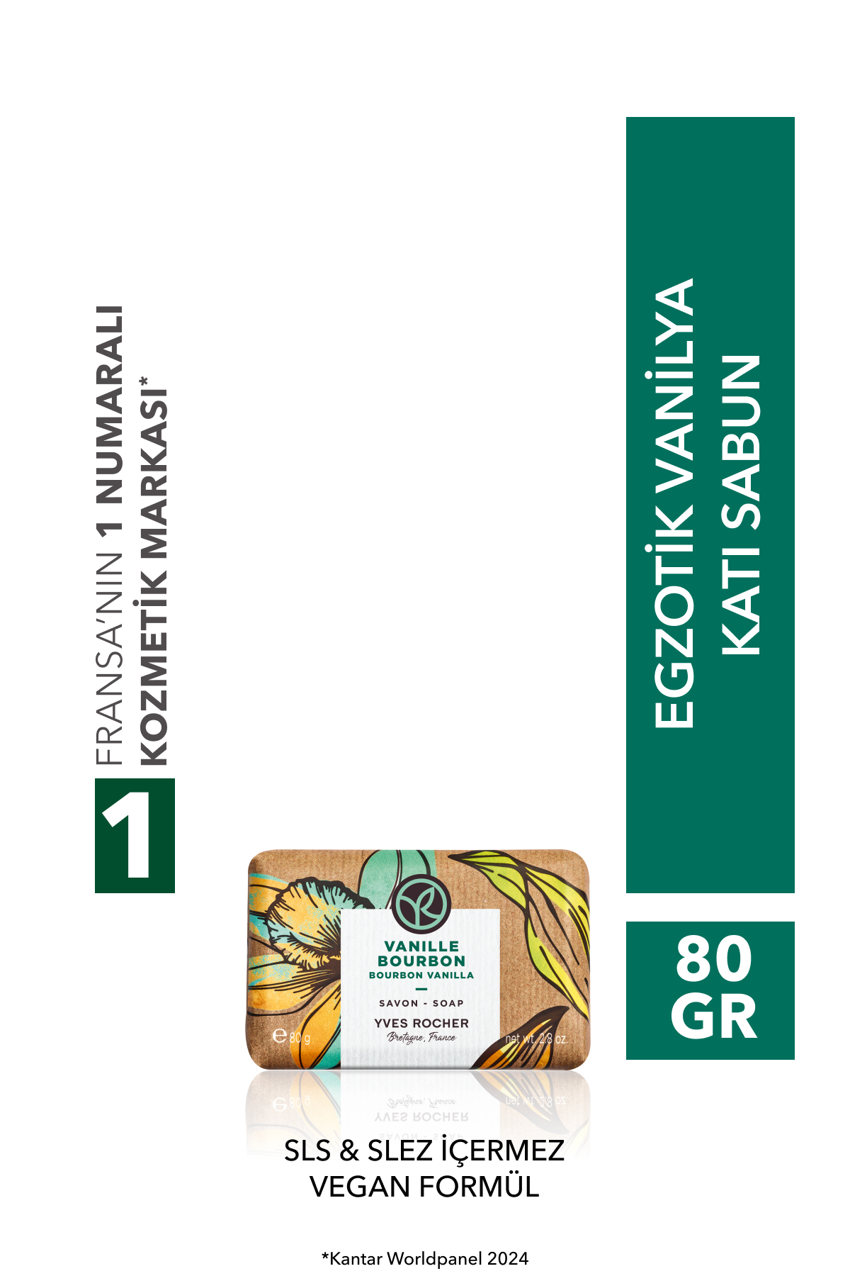Yves Rocher Katı Sabun - Egzotik Vanilya - SLS,SLES İçermez,Vegan-80gr