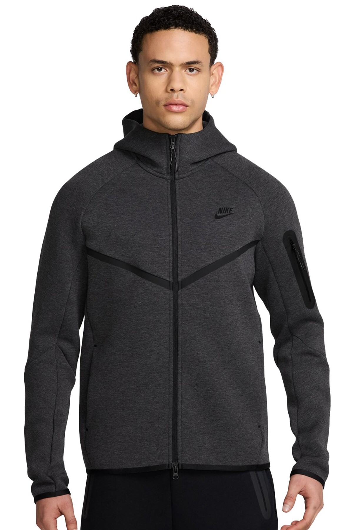 کاپشن ورزشی کلاه‌دار تمام زیپ از جنس پشم گوسفند Tech Fleece نایکی ژاکت اسپرت Nike