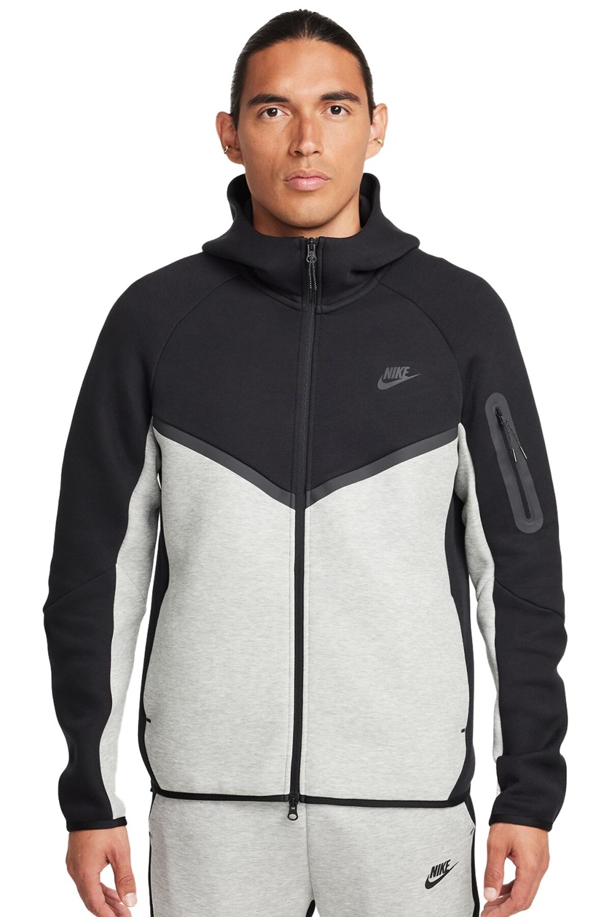 کاپشن ورزشی کلاه‌دار تمام زیپ از جنس پشم گوسفند Tech Fleece نایکی ژاکت اسپرت Nike