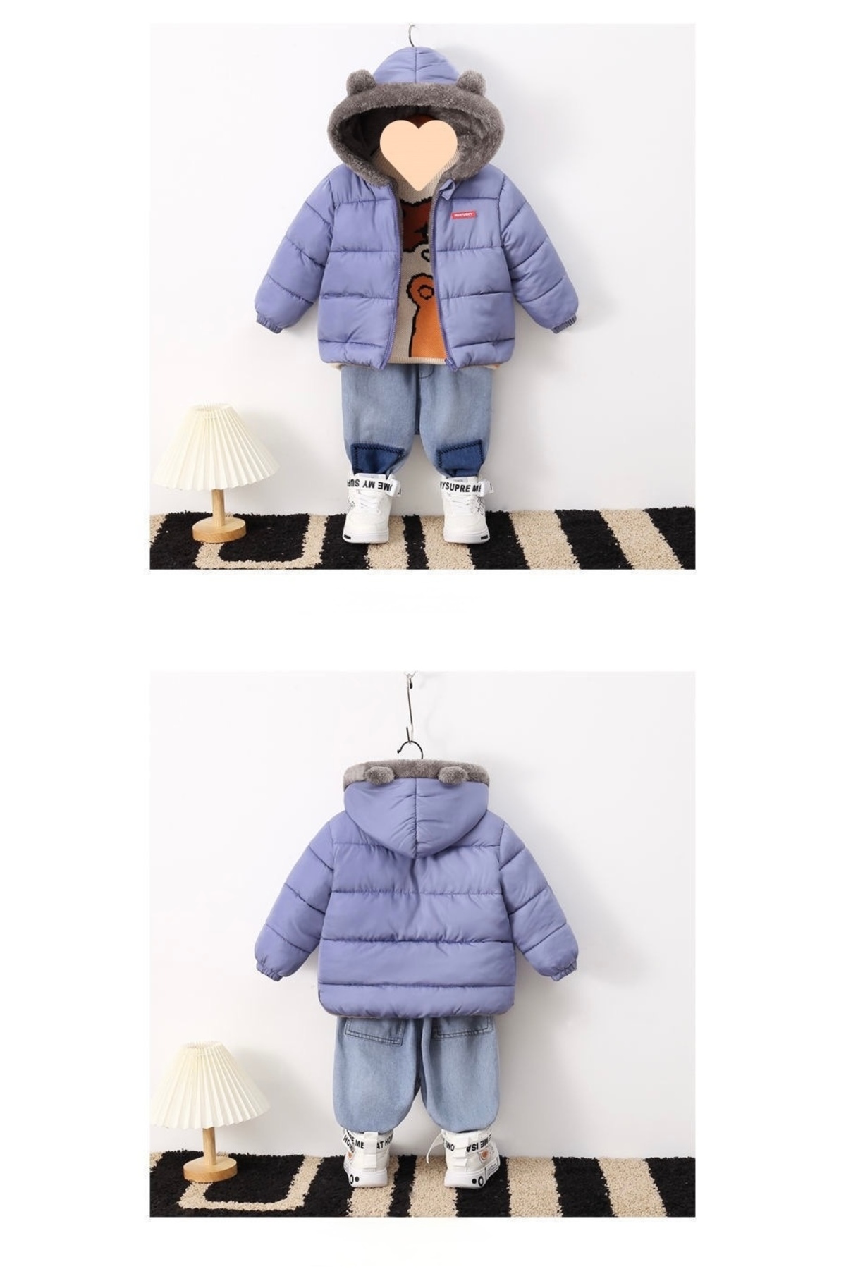 melisam.msg Kız Erkek Çocuk Kış Kalın Sevimli Peluş Mont fotoğrafı 7 (önizleme)