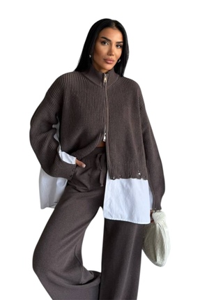 EssCouture Premium Triko Gömlek Detaylı Alt Üst Takım