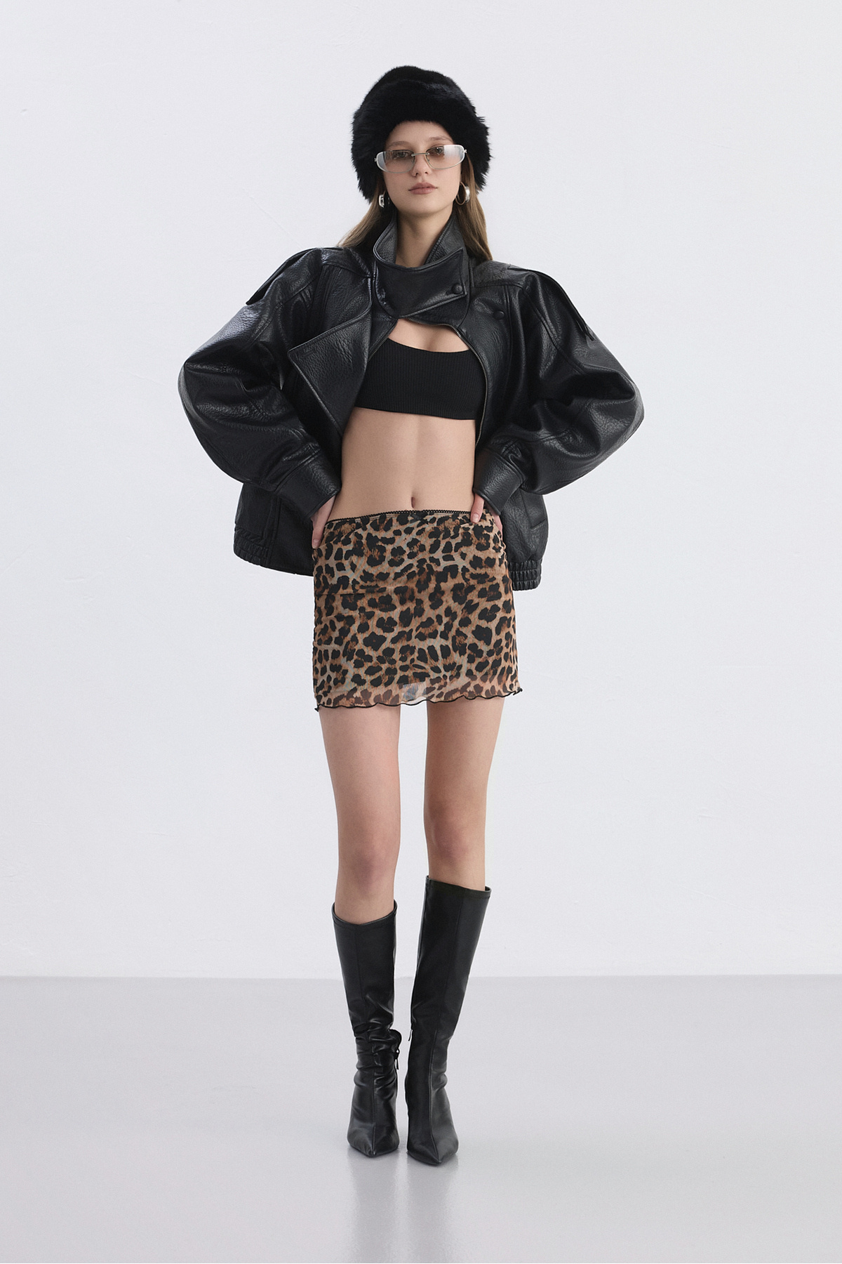 Babushka  Leopar Mini File Etek - Görsel 6