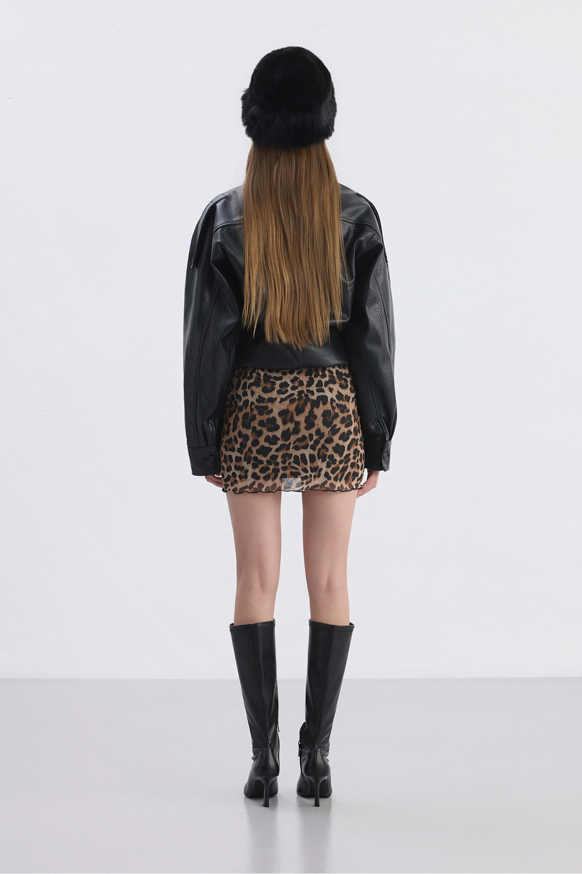 Babushka  Leopar Mini File Etek - Görsel 5