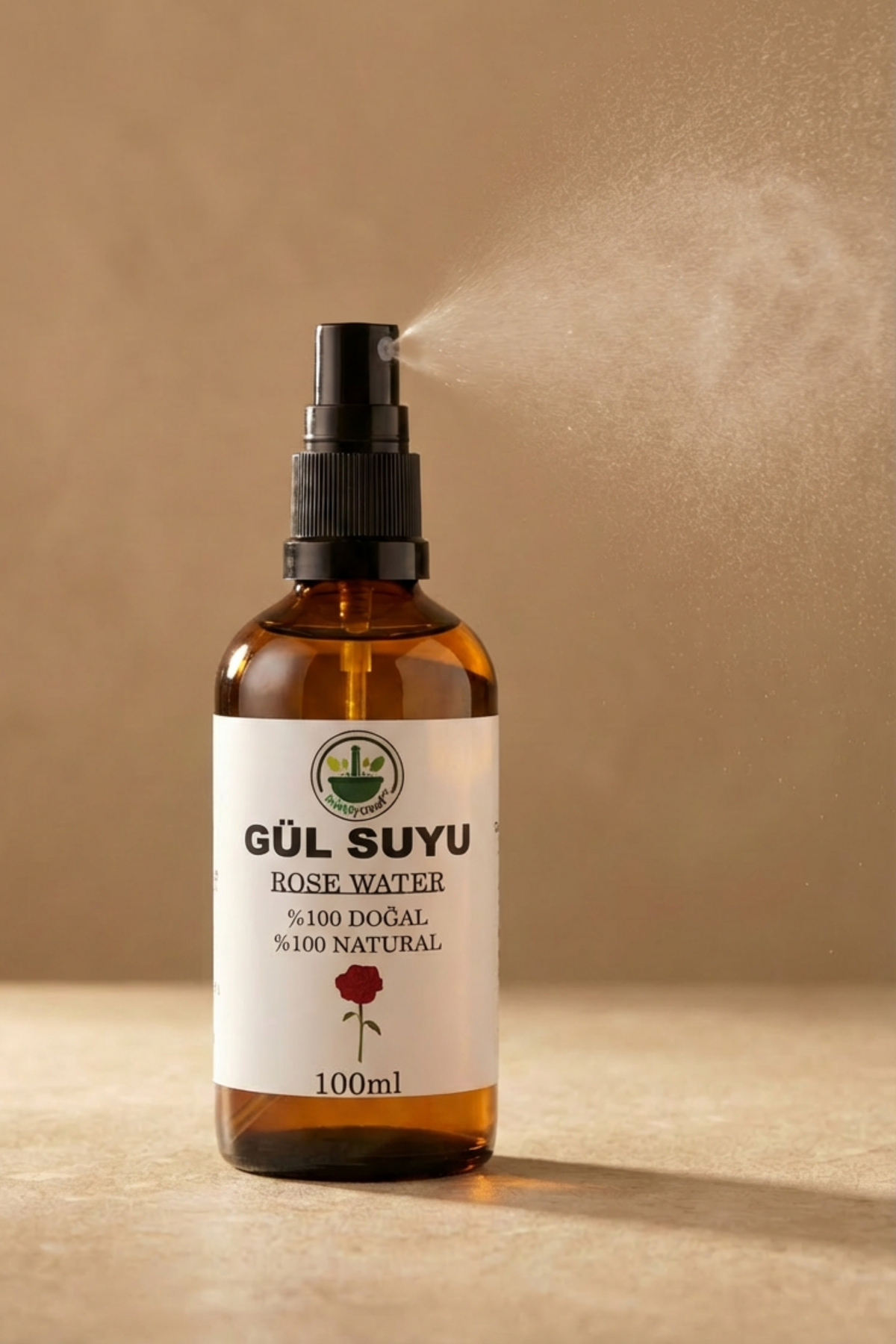 Gül Suyu (Gül Hidrosolü – Rosa damascena) 100 ml — gülsuyu100 — تصویر 3 از 4
